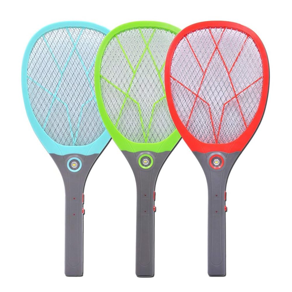 Electric mosquito swatter Direct plug-in rechargeable Flyswatter with LED light Large mesh powerful mosquito swatter