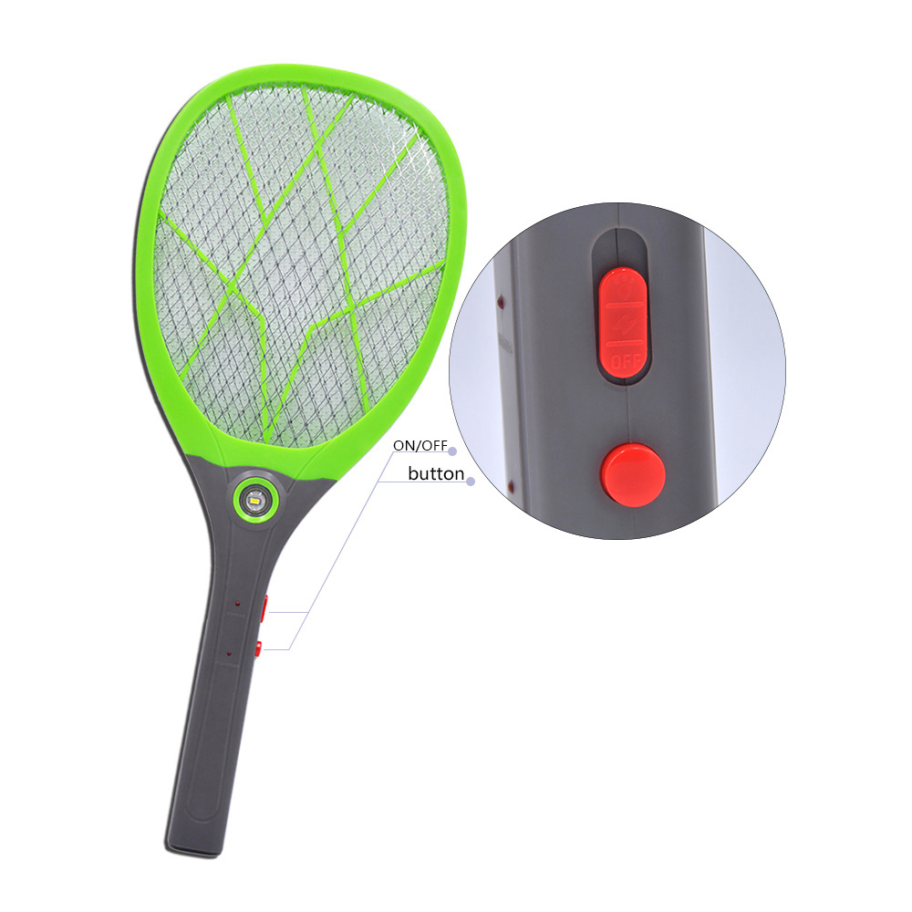 Electric mosquito swatter Direct plug-in rechargeable Flyswatter with LED light Large mesh powerful mosquito swatter