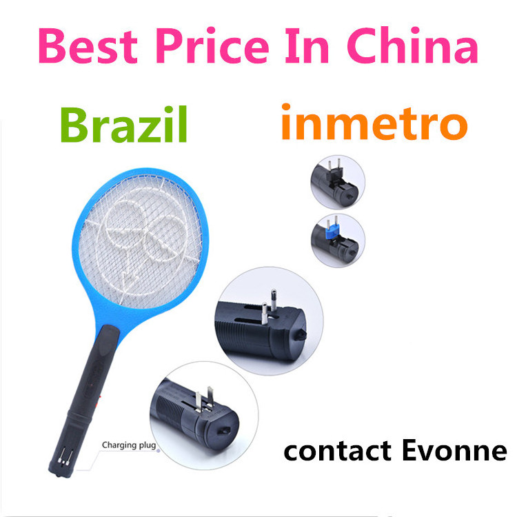 Rechargeable mosquito racket electric fly swatter for pest control Brazil inmetro Raqueta de mosquito electrico