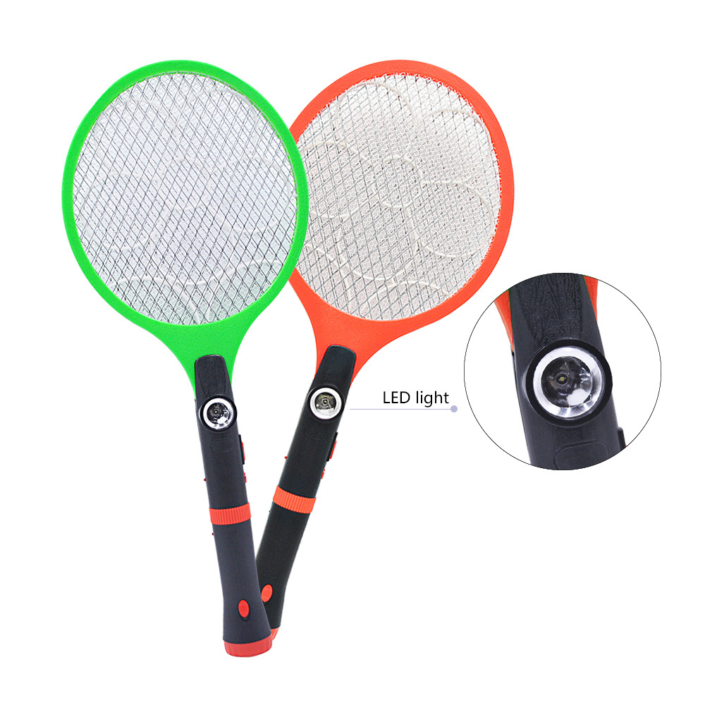 hot sales electric recharge mosquito swatter with flashlight 4 LED torch racket bat