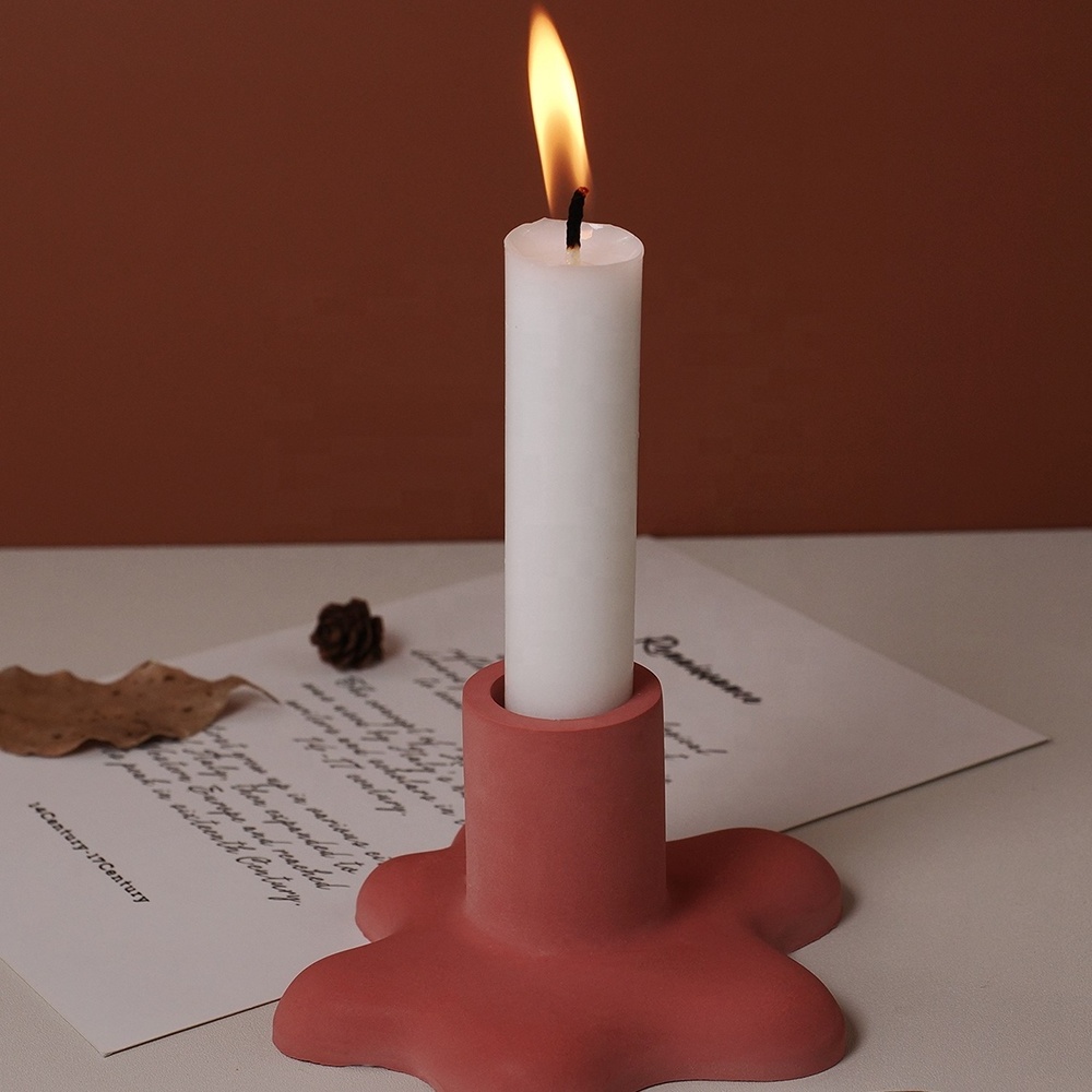 DM794 Concrete Cement Candlestick Candle Holder Mold Gypsum Decoration Epoxy Resin Silicone Mold Making