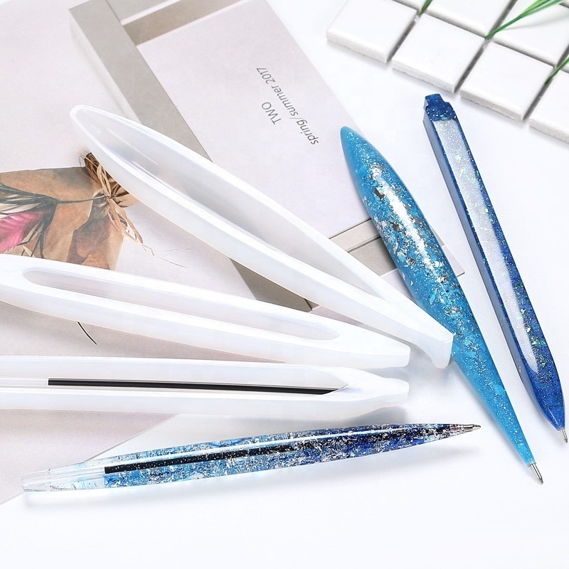 DM301 Creative Ball Point Pen Casting Moulds Epoxy Writing Ballpoint Pen Silicone Mold for Stationery Office Supplies Used Resin