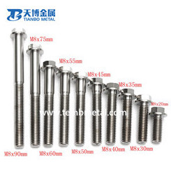 m6 anodized titanium alloy aluminium bolt hot sale in stock supplier factory manufacturer from baoji tianbo metal company