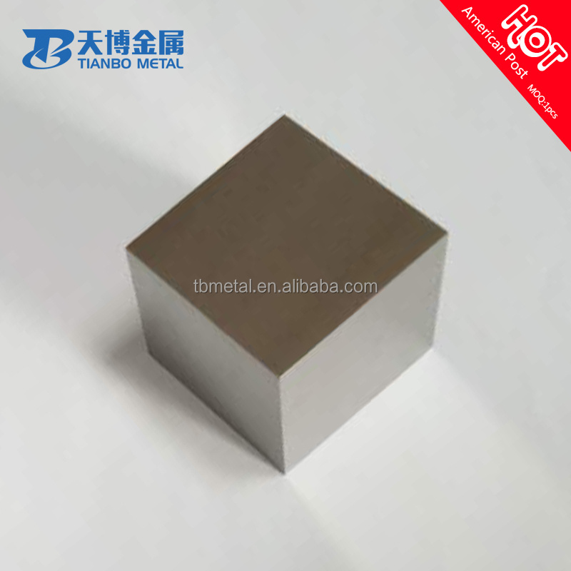 Pure Tungsten cube /cubes price per kg and metal element cube hot sale in stock manufacturer from baoji tianbo metal company