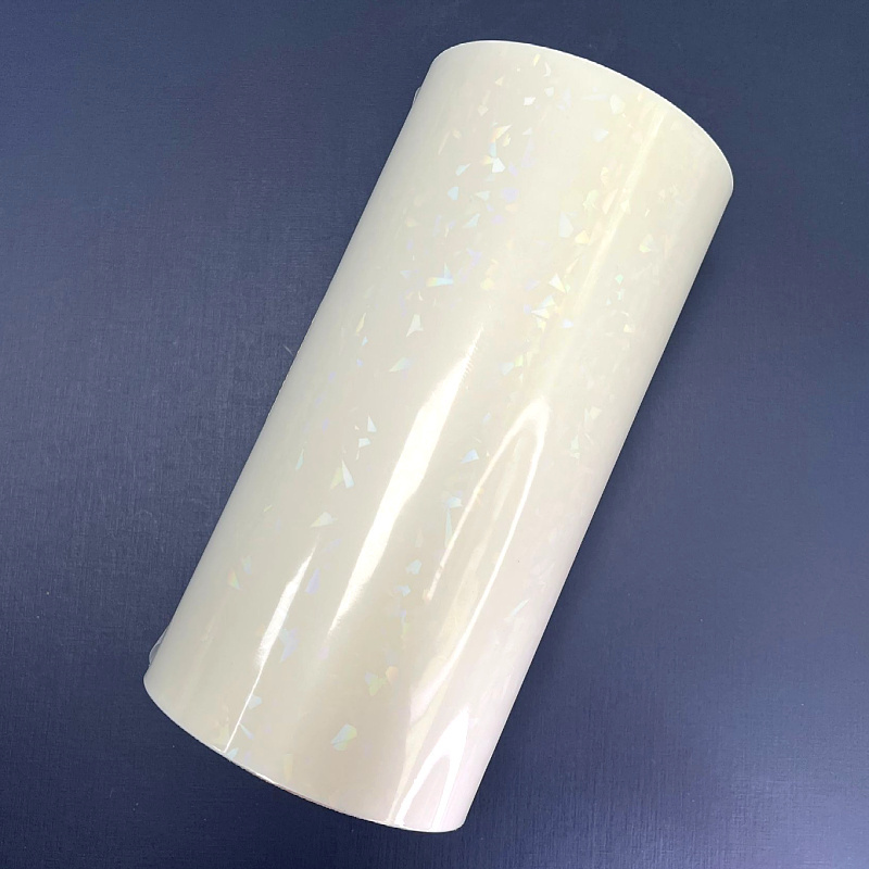 Bopp Laminate Film China Manufacture Factory Price High Quality Cracked Cloth Textured  Holographic Lamination Film  With Glue