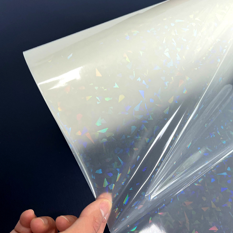 Bopp Laminate Film China Manufacture Factory Price High Quality Cracked Cloth Textured  Holographic Lamination Film  With Glue