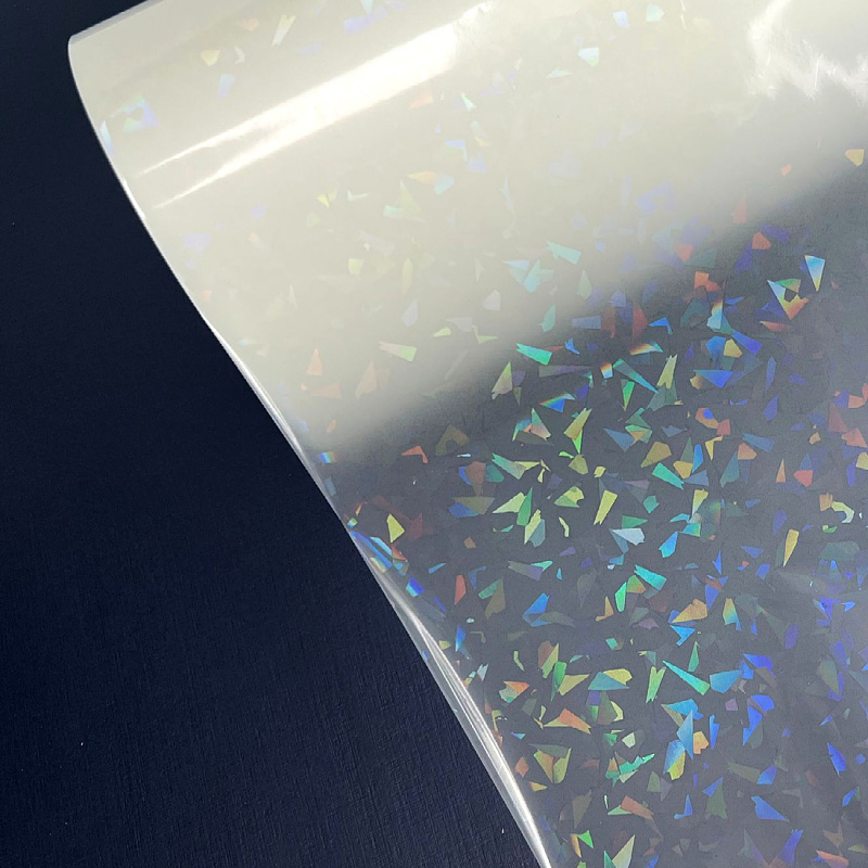 Bopp Laminate Film China Manufacture Factory Price High Quality Cracked Cloth Textured  Holographic Lamination Film  With Glue