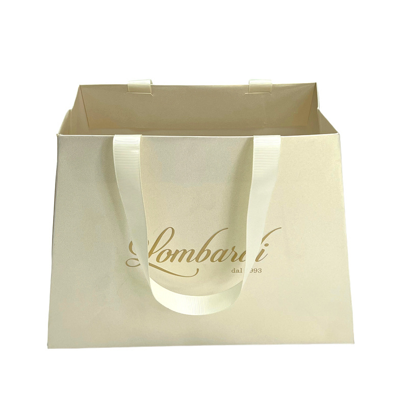 Custom trapezoid victoria secret paper bag with ribbon