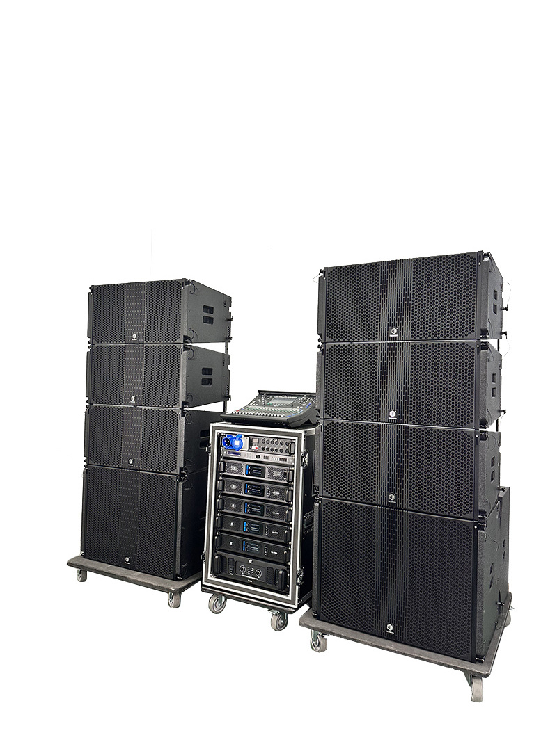 High quality line array speakers, dual 12-inch high quality line array speakers, 1200W subwoofer