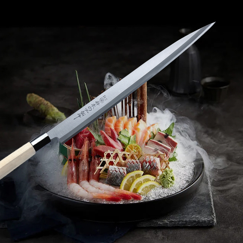 Cuchillos- Profesional Yanagiba Slicing Sashimi Knife Sharp Stainless Steel 12 Inch Kitchen Japanese Sushi Knife