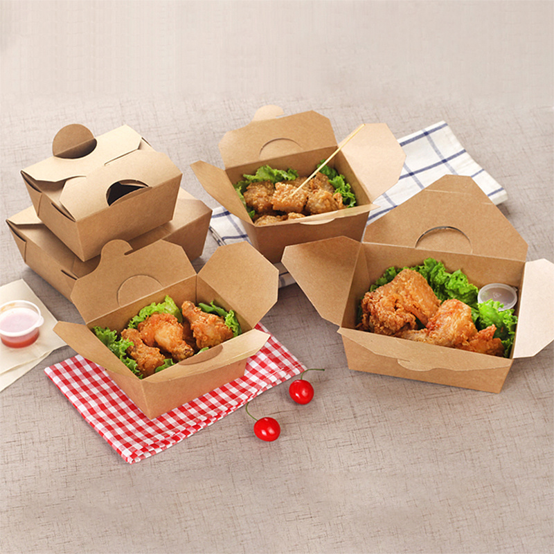 100% Biodegradable Disposable Food Grade French Fries Chicken Nugget Burger Paper Packaging Box