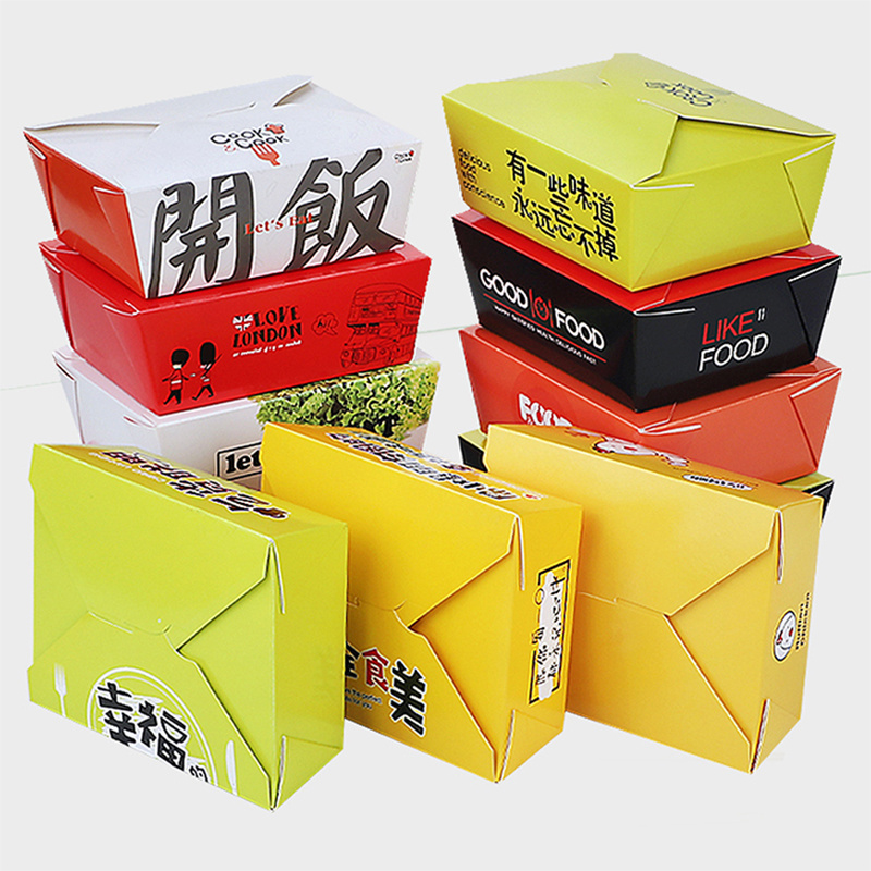 100% Biodegradable Disposable Food Grade French Fries Chicken Nugget Burger Paper Packaging Box