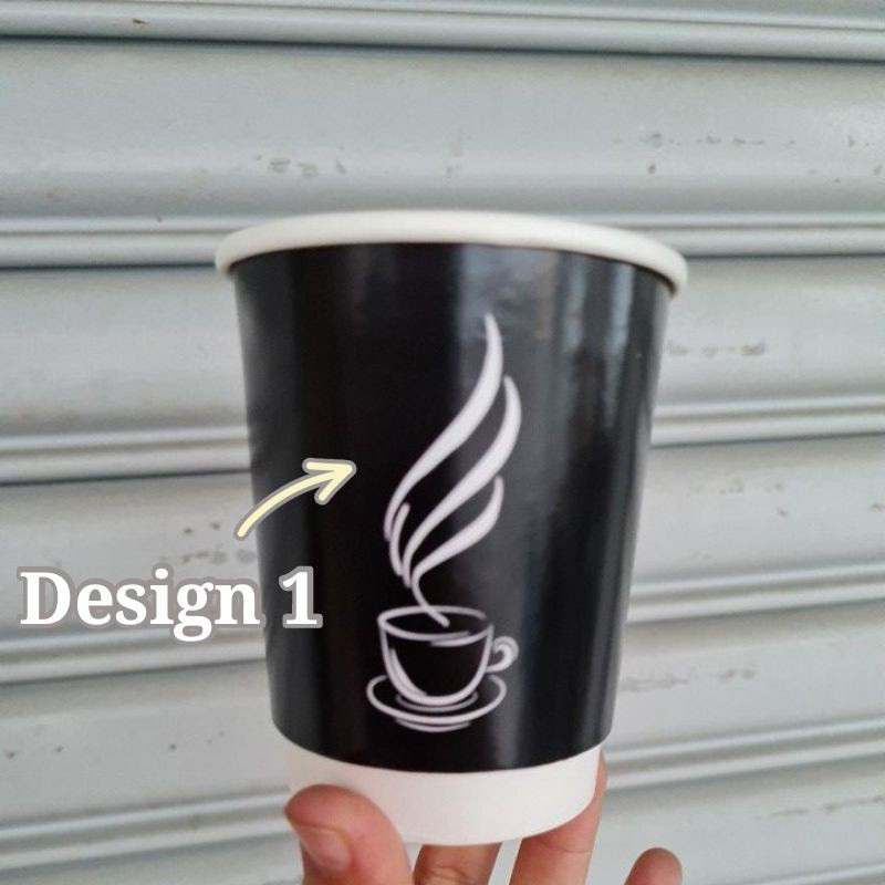 Hot Selling Double Wall Biodegradable Kraft Paper Cups Custom Printed Special Process Hot Stamping Disposable Coffee Cup Craft