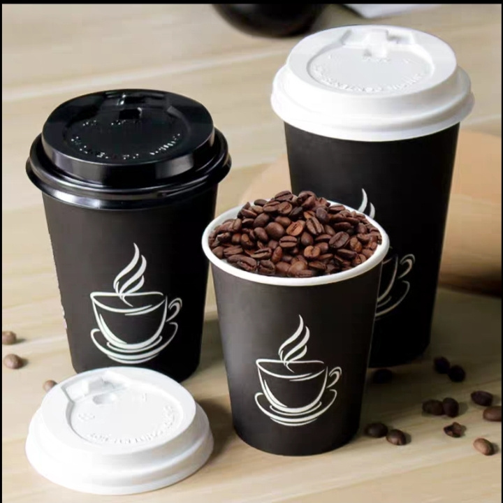 Hot Selling Double Wall Biodegradable Kraft Paper Cups Custom Printed Special Process Hot Stamping Disposable Coffee Cup Craft