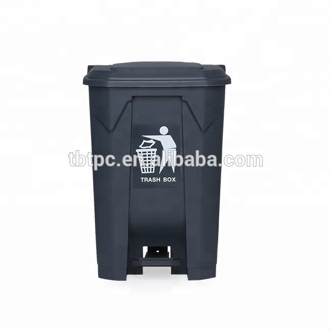 new style popular black plastic trash bin foot pedal recycling bin