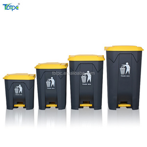 new style popular black plastic trash bin foot pedal recycling bin