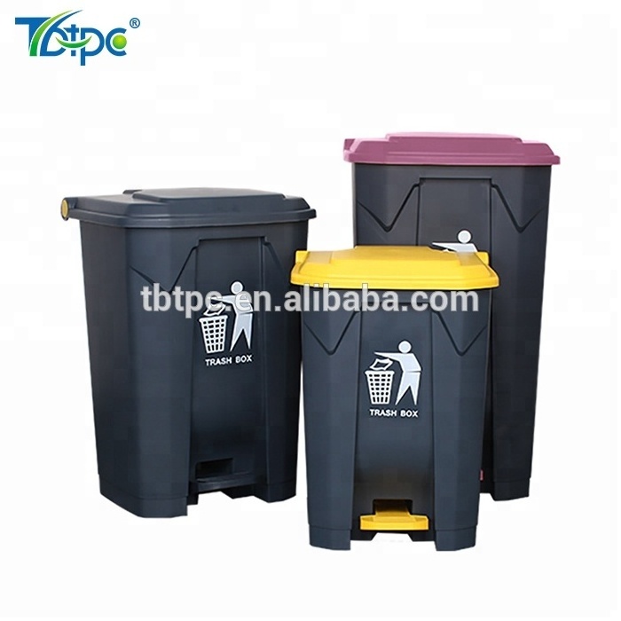 new style popular black plastic trash bin foot pedal recycling bin