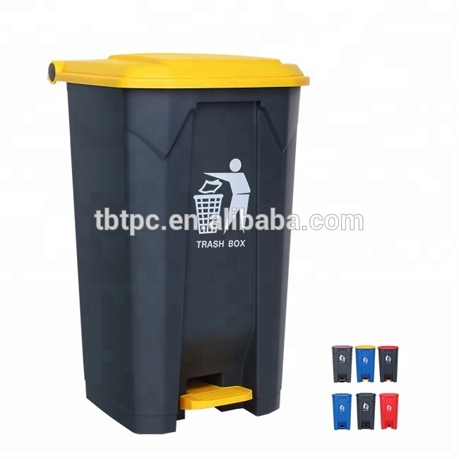 new style popular black plastic trash bin foot pedal recycling bin