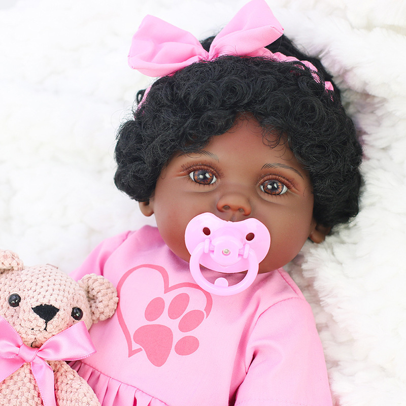 Hot Selling Rebirth Baby Realistic Black Girl Reborn Real Skin Baby Dolls