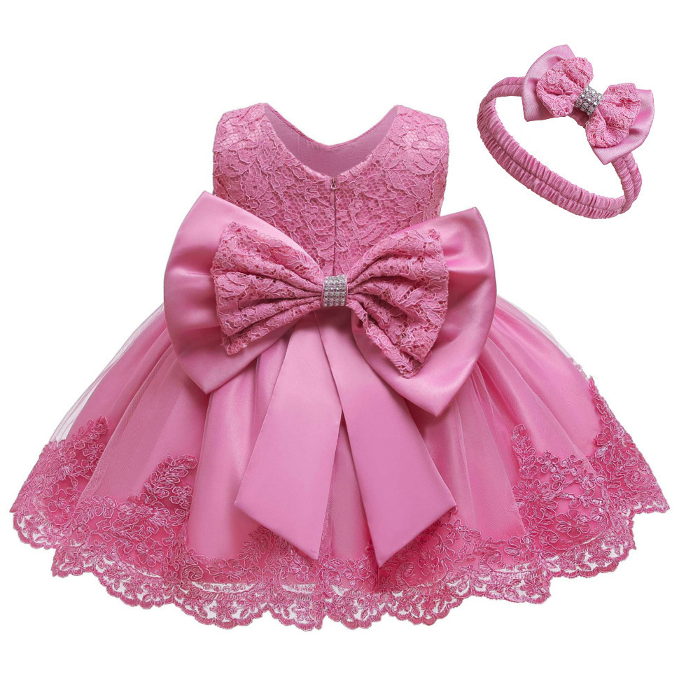 Amazon hot selling flower girls' dresses one year old Celebration dress for girls