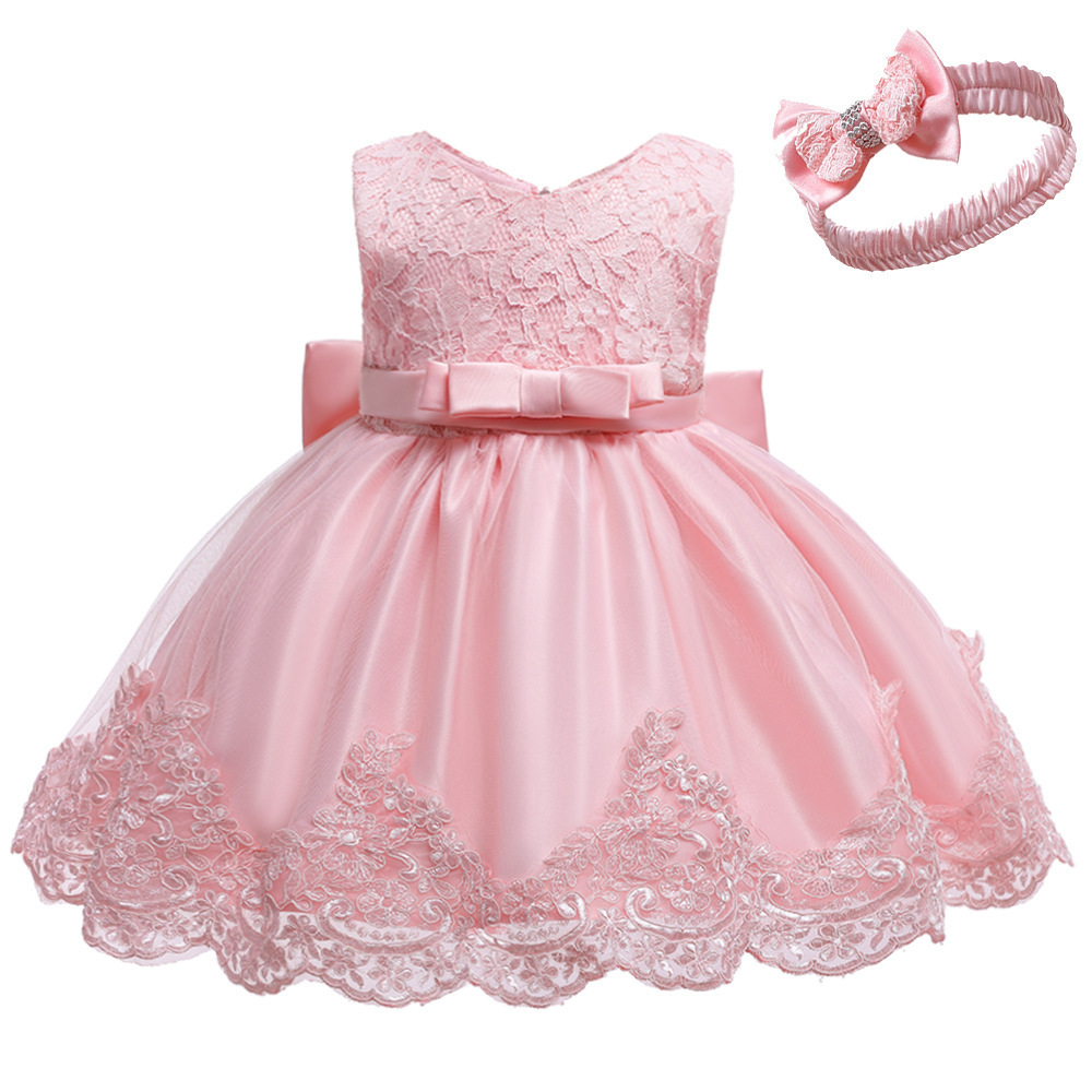 Amazon hot selling flower girls' dresses one year old Celebration dress for girls