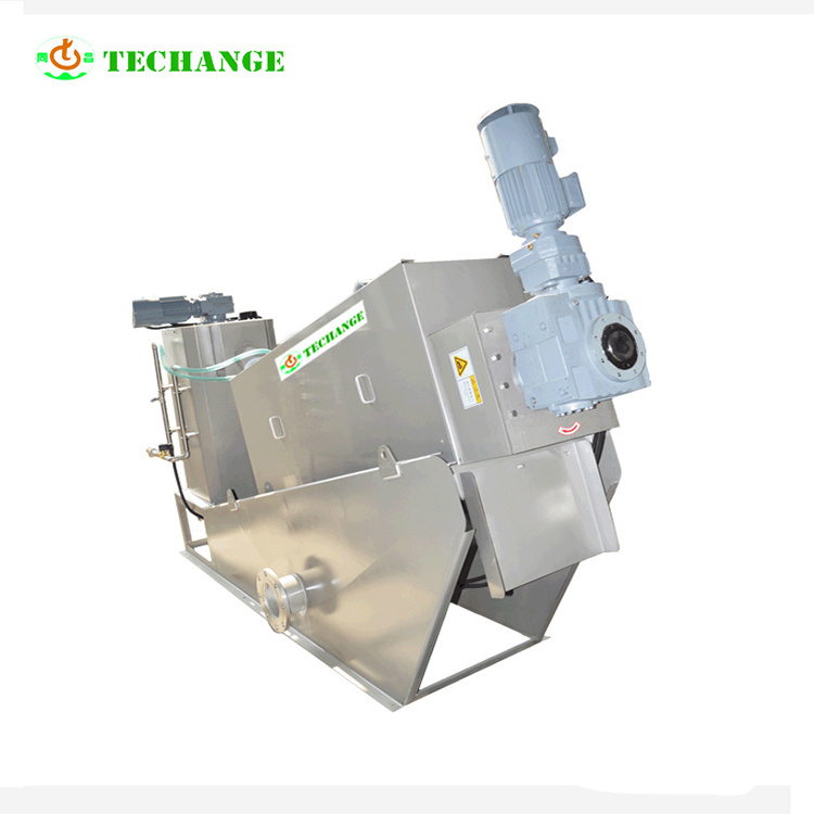 Continuous operation multi-dis dewatering screw press