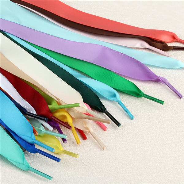 wholesale cheap silk shoe laces  2cm wide fashion ribbon shoelaces