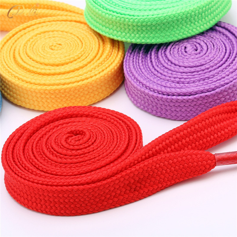 Wholesale Custom 31 Colors Polyester Flat Shoelaces Fashion Double Thickness Shoe Laces 10 mm Width