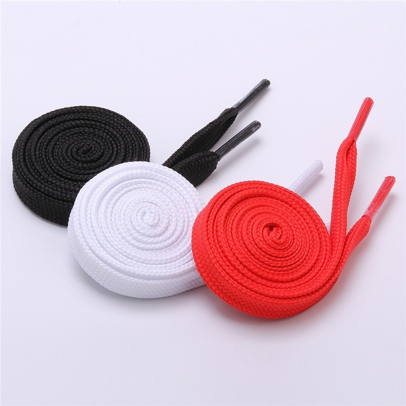 Wholesale Custom 31 Colors Polyester Flat Shoelaces Fashion Double Thickness Shoe Laces 10 mm Width