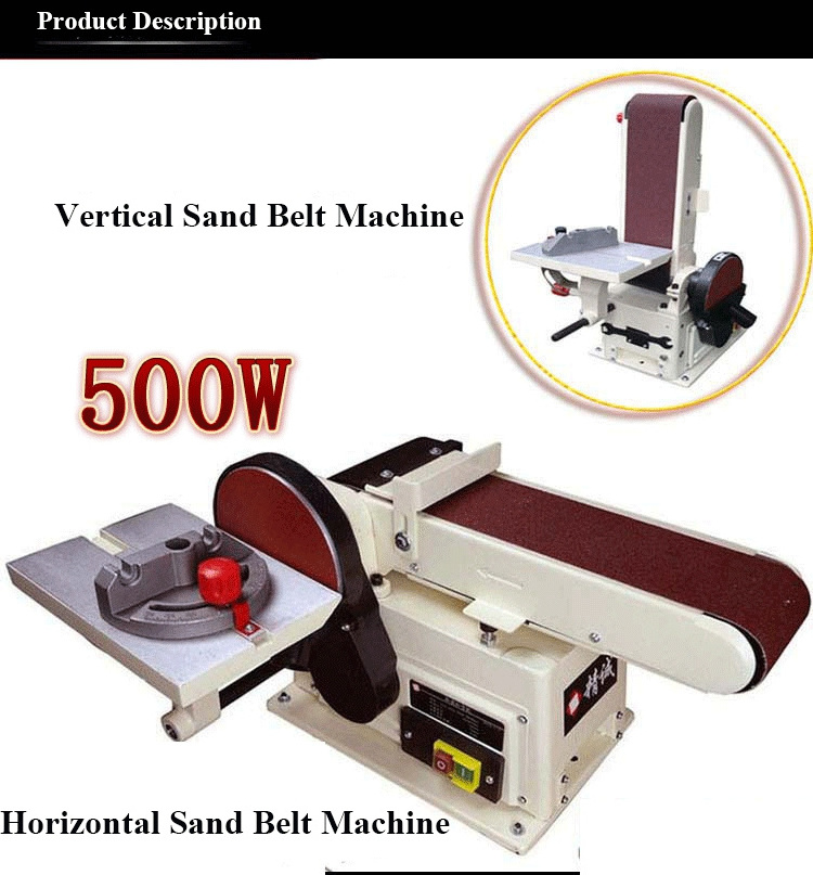 500W Vertical Small Desktop Polishing Abrasive Belt Machine Sand Belt Machinery for Woodworking