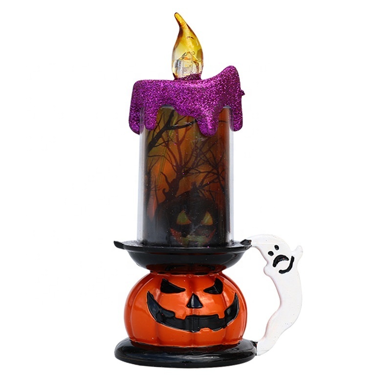 Halloween  Decor Led Pumpkin Candle Light Creative Gift Atmosphere Props Simulation Flame Flickering Led Skeleton Candles light