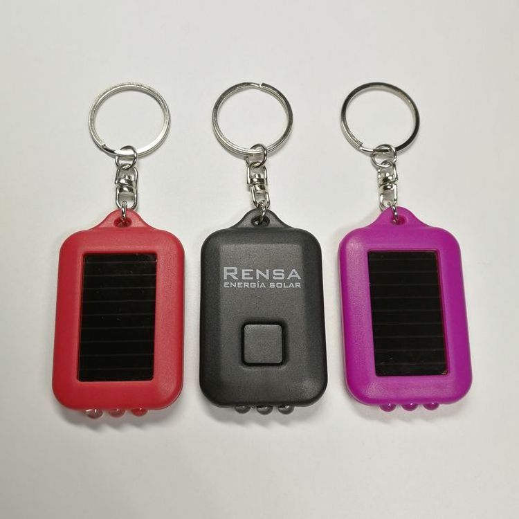 Promotion gift colorful plastic solar flash light led keychain with custom logo