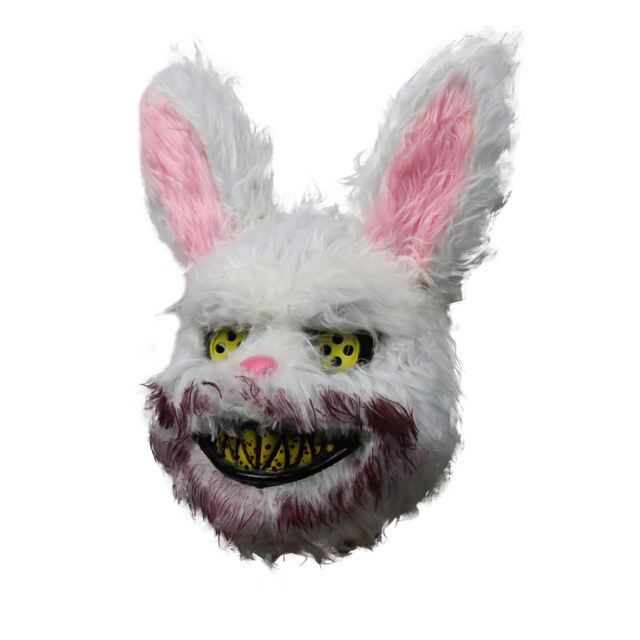 Halloween White Bunny Rabbit Bloody Mask Killer Masque Halloween Costume Mask Cosplay Mask