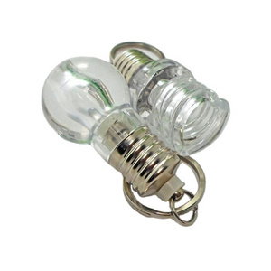 Wholesale plastic colorful bulb shape light up led keychain