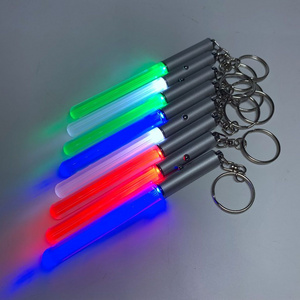 Wholesale customized LOGO acrylic colorful LED light up lightsaber keychain