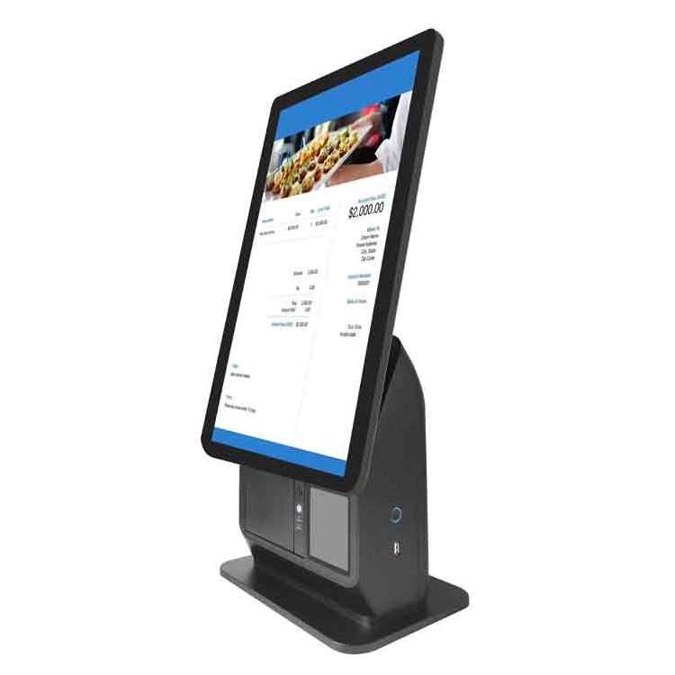 All in one pos system 21.5 inch touch screen fast food ordering machine self service kiosk in restaurant