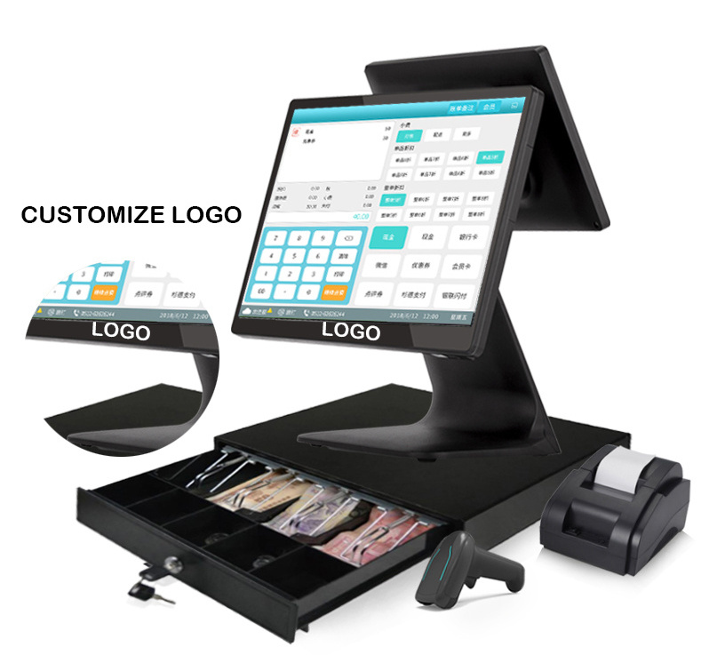 tcang A9 pos system capacitive touch screen Android, Win10 cash register retail menu price inquiry restaurant POS machine