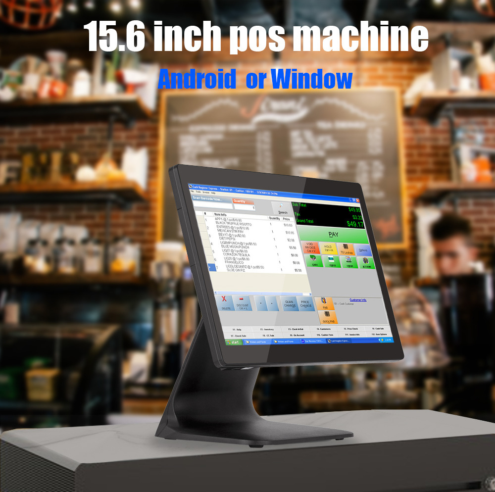 Hot Sale Touch Screen 15.6 Inch Pos System  Automatic Thermal Electronic Cheap Android Cash Register