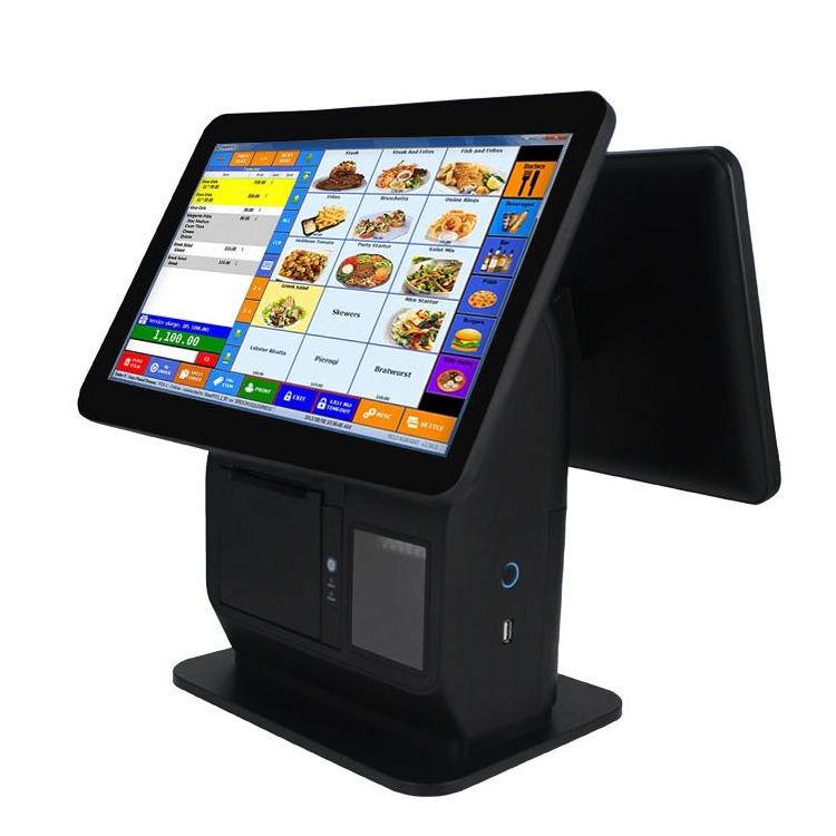 Android Window restaurant checkout machine order fast food pos system all in one touch screen Terminal With Printer