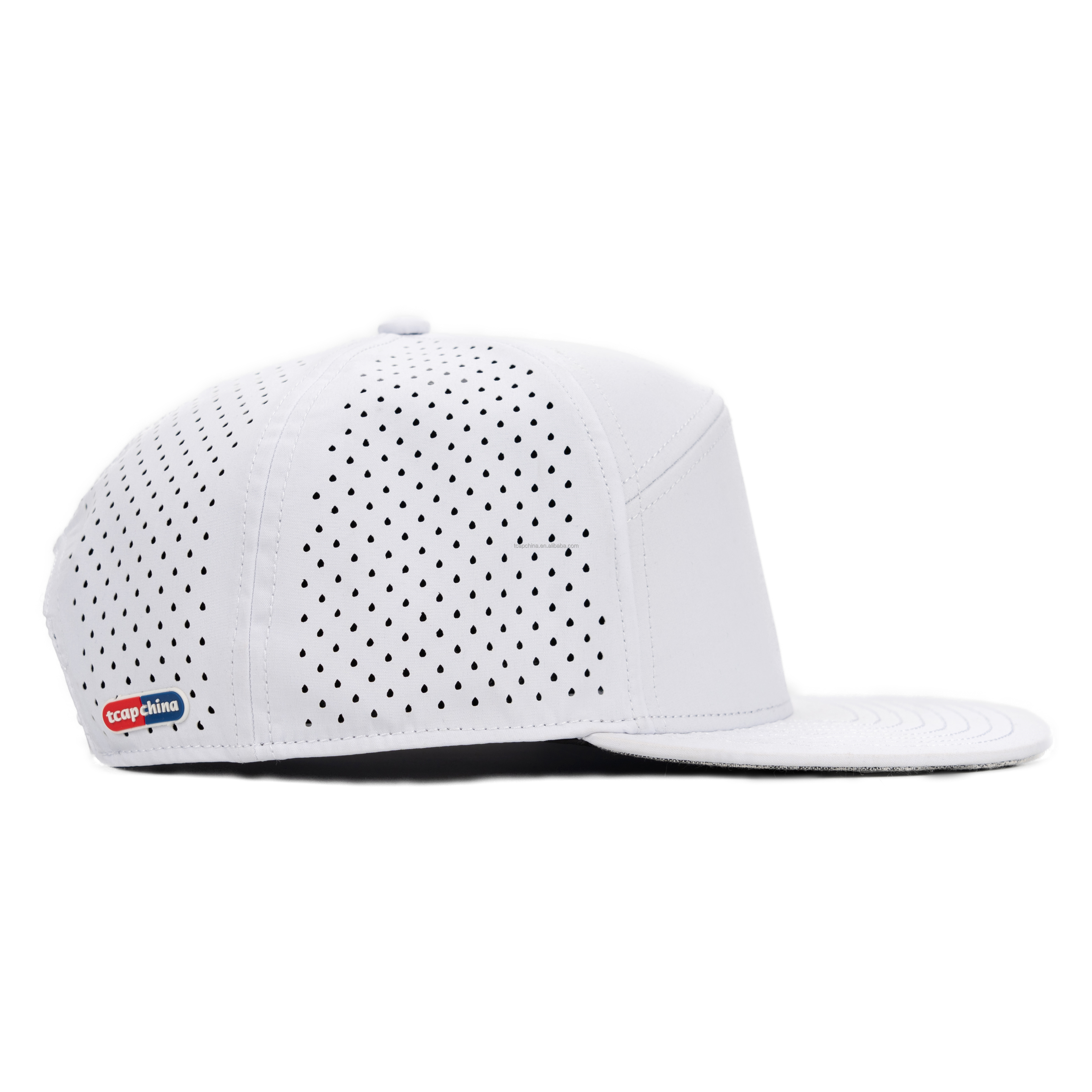 TCAP White Color 6 Panels hat outdoor fishing waterproof custom cap