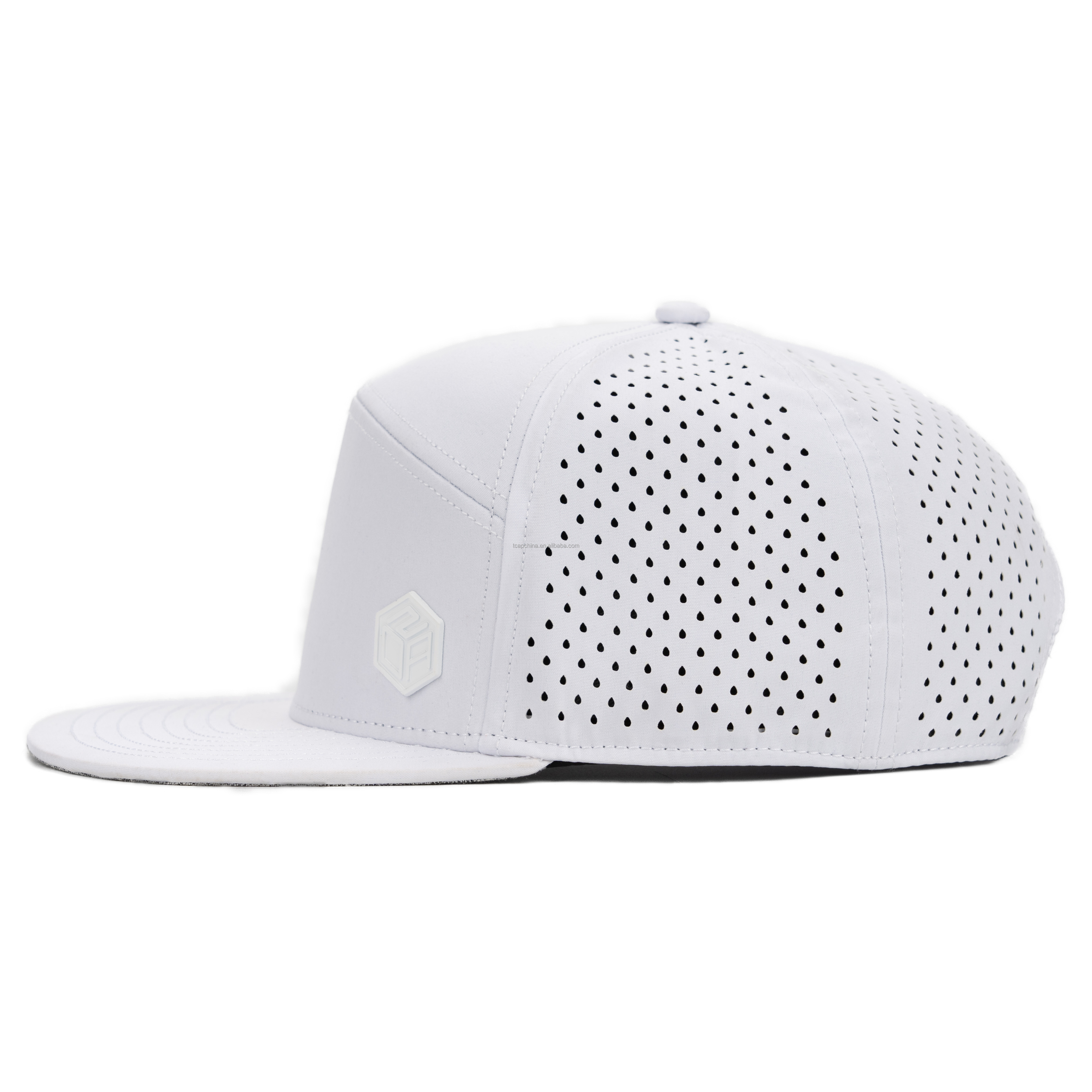 TCAP White Color 6 Panels hat outdoor fishing waterproof custom cap