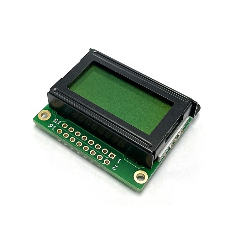 TCC mono character lcd module 16 pin 8-bit parallel interface 8x2 micro lcd display