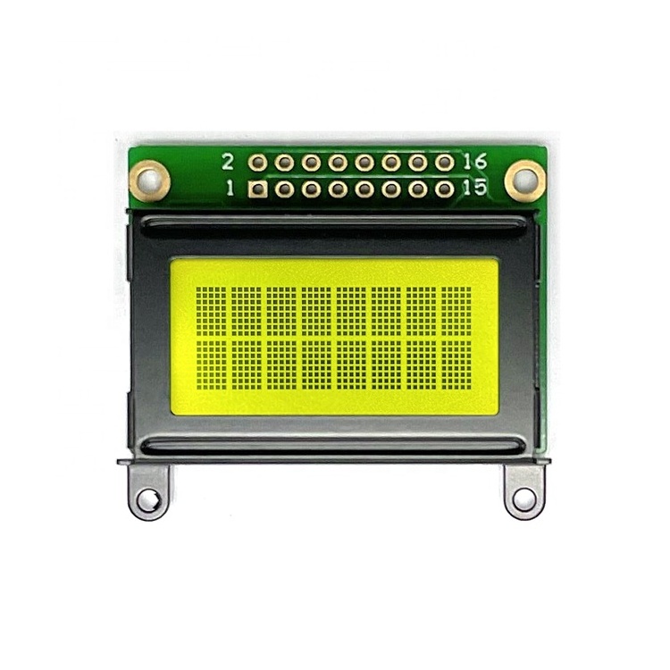 TCC mono character lcd module 16 pin 8-bit parallel interface 8x2 micro lcd display