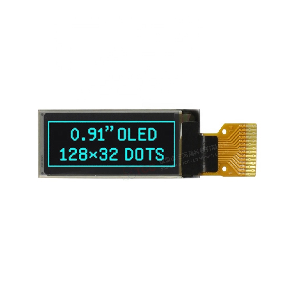 Mini 0.91 inch 128x32 lcd panel ssd1306 driver I2C interface oled display for Blood oxygen instrument