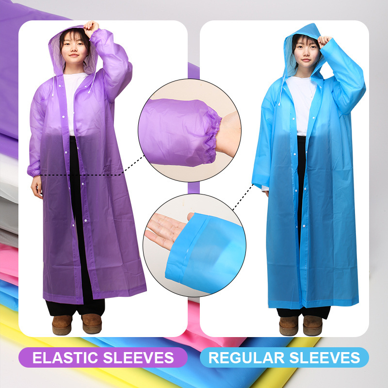 OEM advertisement outdoor water proof rain coat clear plastic eva raincoat disposable rain ponchos