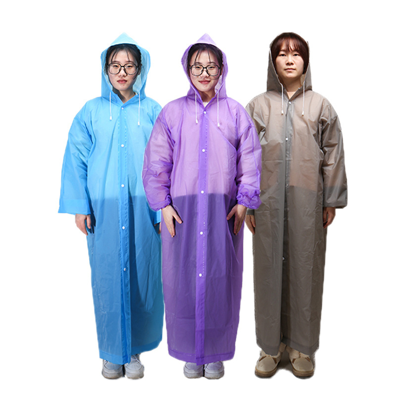 OEM advertisement outdoor water proof rain coat clear plastic eva raincoat disposable rain ponchos