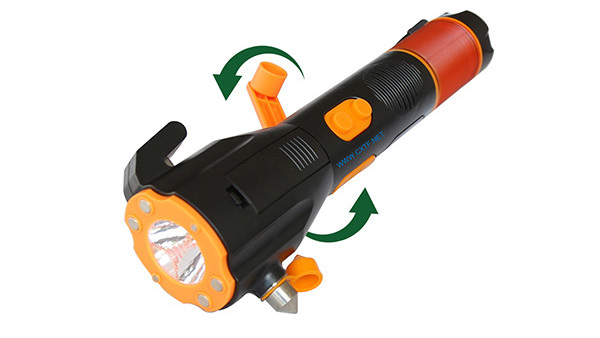 Multifunctional Hand Crank Swing 3.7v Rechargeable LED Dynamo Car Flashlight