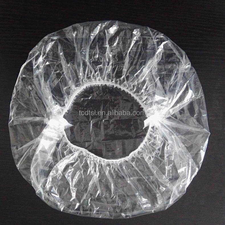 50/100pcs Waterproof Salon Hair Shower Cap PE Plastic Transparent Hair Cover Disposable Shower Caps