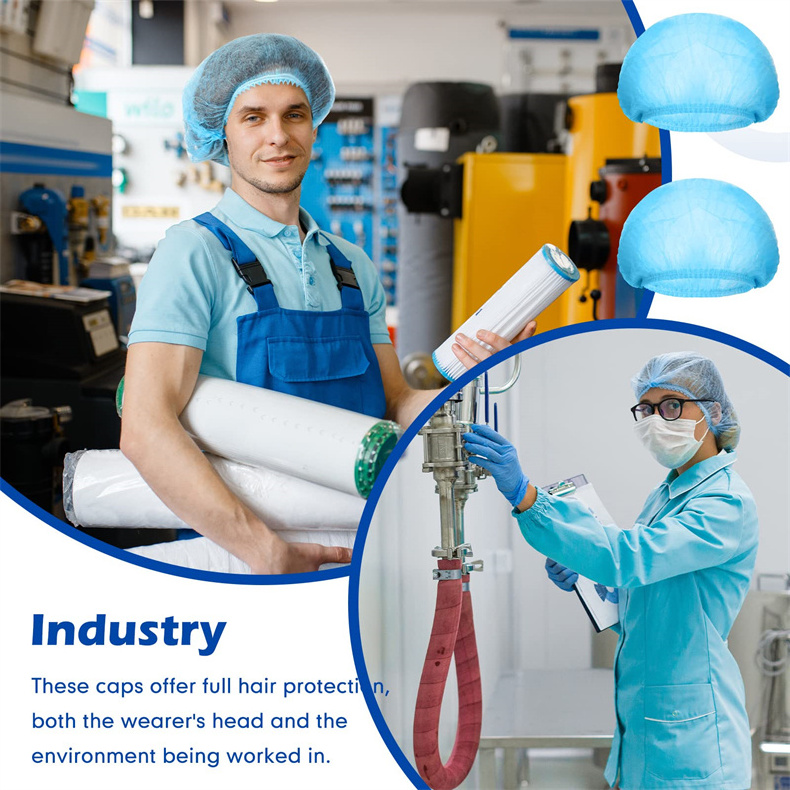 Disposable Nonwoven Bouffant Caps Hair Net Non Woven Shower Caps for Hospital Salon Spa Catering and Dust-free Workspace