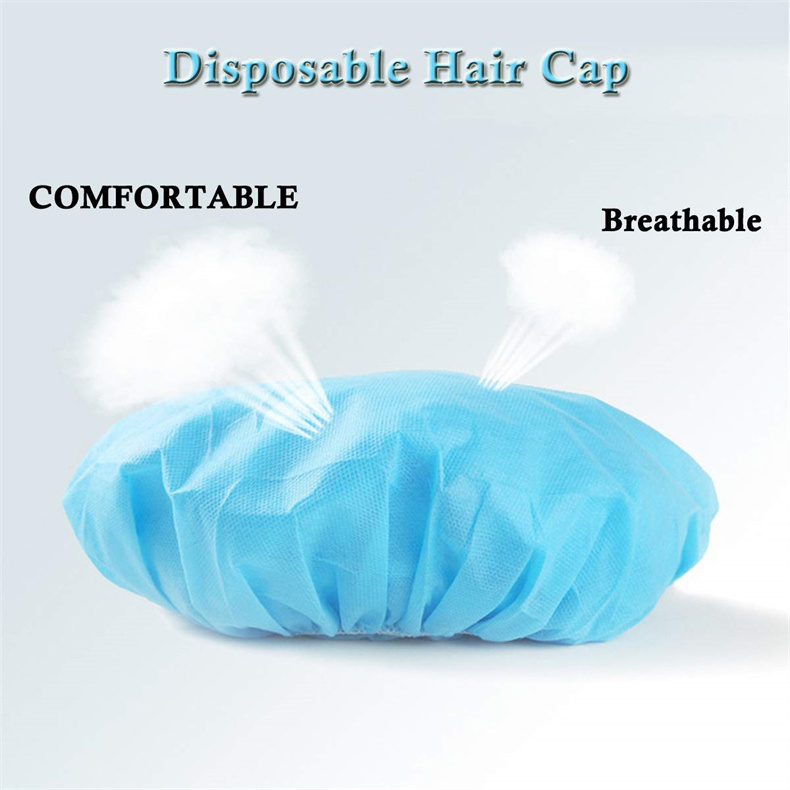 Disposable Nonwoven Bouffant Caps Hair Net Non Woven Shower Caps for Hospital Salon Spa Catering and Dust-free Workspace